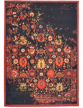 Red Vintage Rug with distressed antique-style design.